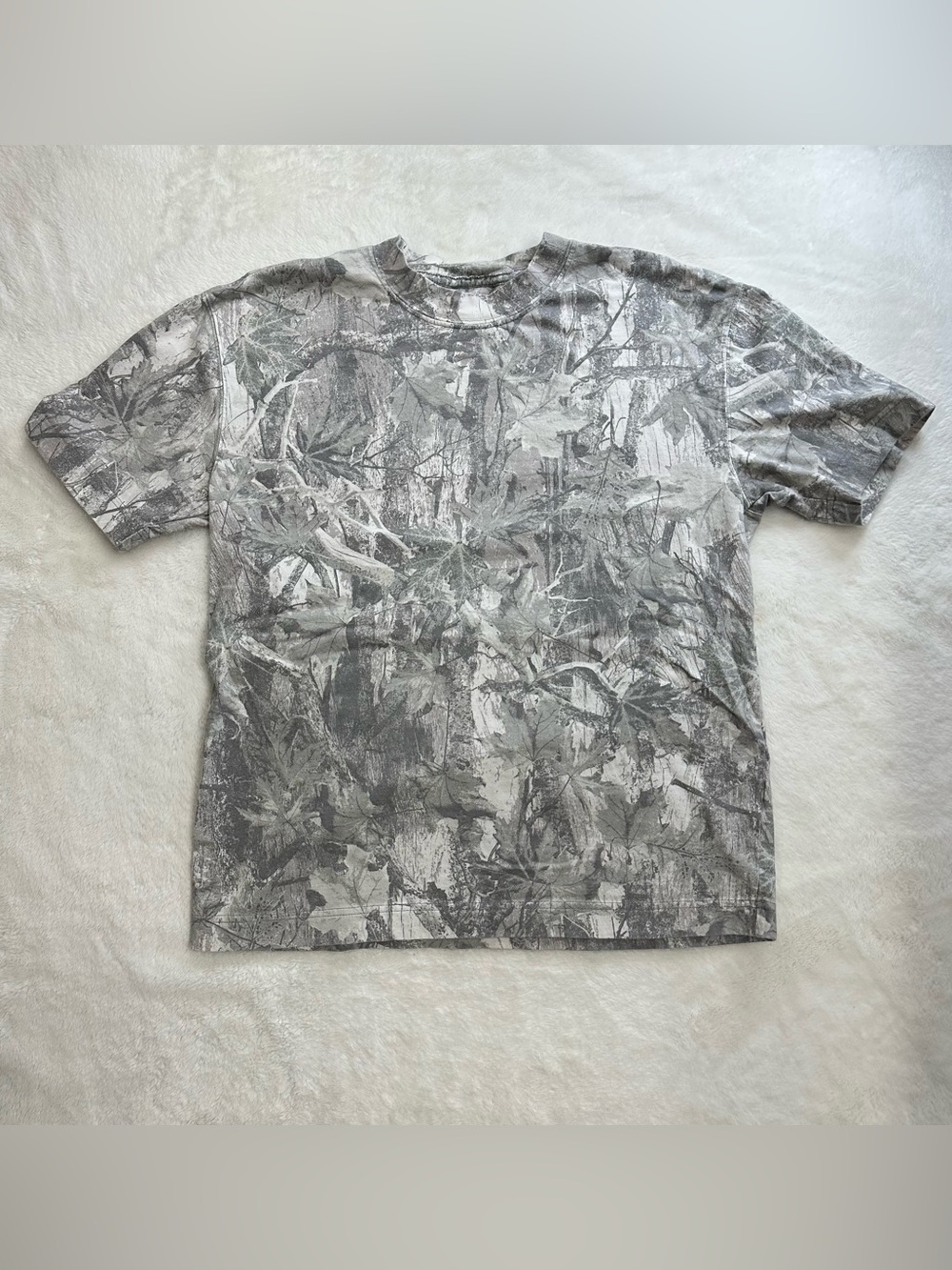 Hollister Heavyweight Camo T-Shirt Size S Grey Woodland Camouflage